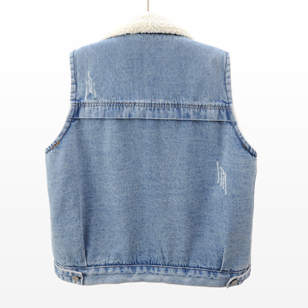 LÉNA SHERPA DENIM VEST