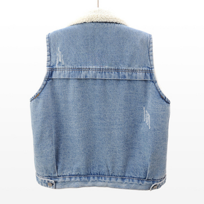 LÉNA SHERPA DENIM VEST