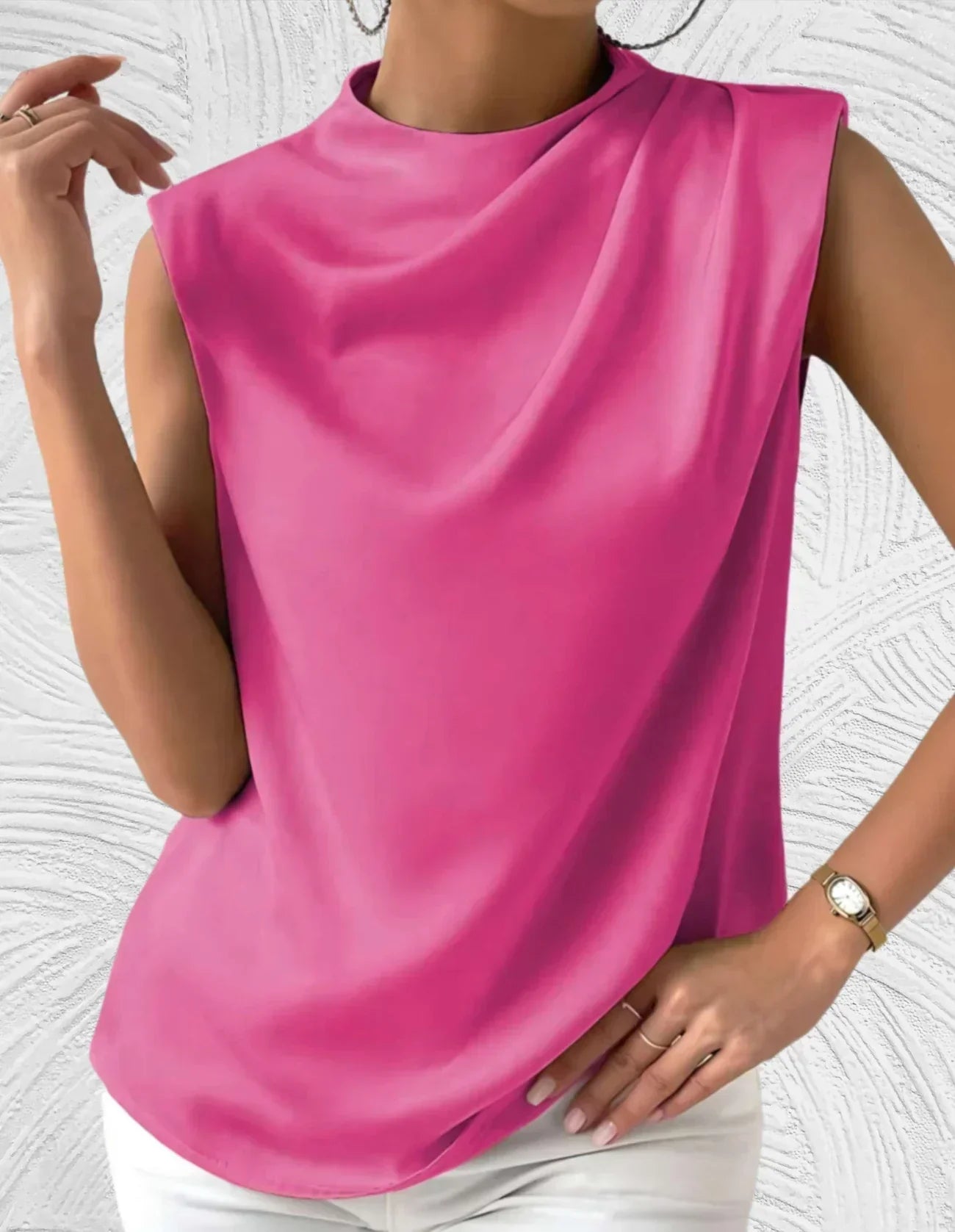 ELIRA SATIN BUTTON-UP BLOUSE