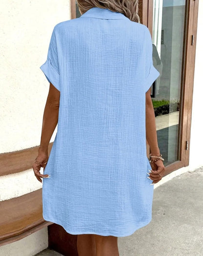 Élise Linen Button-Down Dress