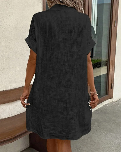 Élise Linen Button-Down Dress