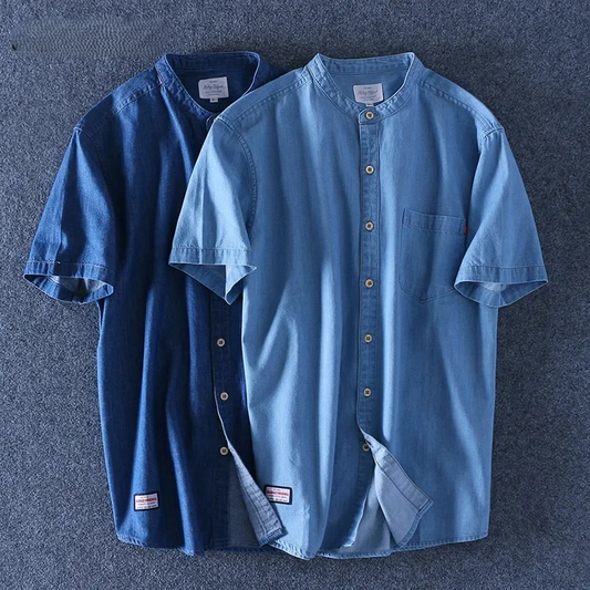 LEONE MANDARIN DEMIN SHIRT