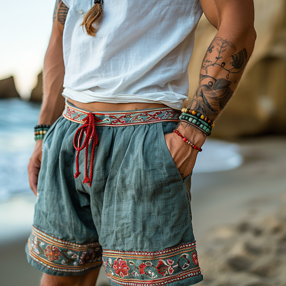 SOLEIL EMBROIDERED SHORTS